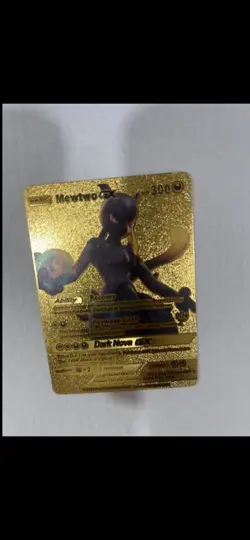 Pokemon Card Mewtwo GX Full Art 300HP custom Gold Foil Fan Art 058/198 - Image 1