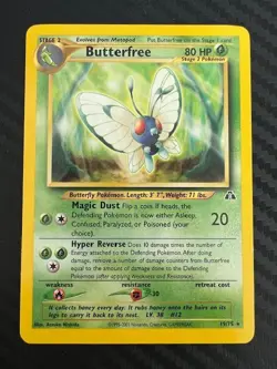 Pokemon TCG Butterfree Neo Discovery Card 19/75 Unlimited Rare VLP - Image 1
