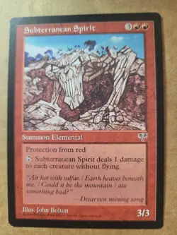 Subterranean Spirit Mirage #195 Magic: The Gathering MTG Elemental Red Rare LP - Image 1