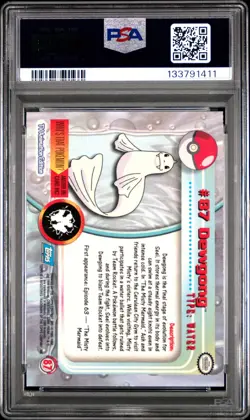 2000 TOPPS POKEMON TV ANIMATION SERIES 2 #87 DEWGONG PSA 10 - Image 2