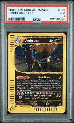 2003 POKEMON AQUAPOLIS #H29 UMBREON-HOLO PSA 7 - Image 1