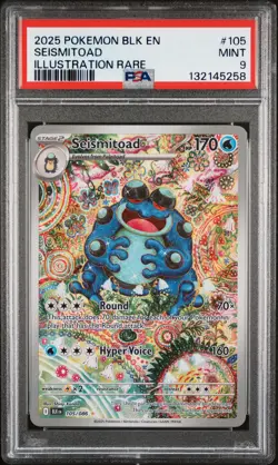 2025 POKEMON BLK EN-BLACK BOLT ILLUSTRATION RARE #105 SEISMITOAD PSA 9 - Image 1