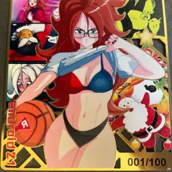 WES - Goddess Story Gold METAL Card - Serial Number #001/100! Android 21 Anime - Image 4