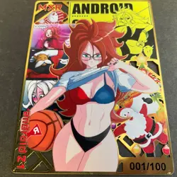 WES - Goddess Story Gold METAL Card - Serial Number #001/100! Android 21 Anime - Image 5