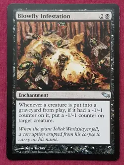 Magic The Gathering SHADOWMOOR BLOWFLY INFESTATION black card MTG - Image 1
