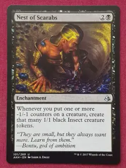 Magic The Gathering AMONKHET NEST OF SCARABS black card MTG - Image 1