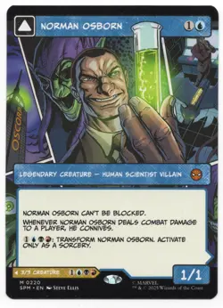 MTG Norman Osborn Green Goblin Borderless MTG Spiderman Magic Card 0220 - Image 1