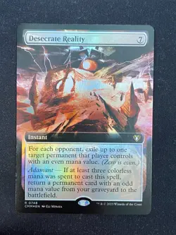 Desecrate Reality EXTENDED FOIL - Commander Masters MTG - Image 1
