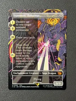 Summon: Bahamut - Magic the Gathering Final Fantasy #356 Borderless Alt Art MTG - Image 1