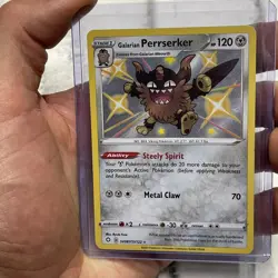 Pokemon TCG Galarian Perrserker SV087/SV122 Shining Fates Shiny Vault NM Pokemon - Image 1