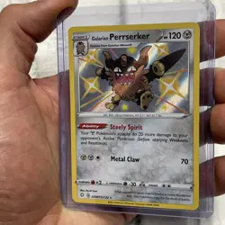 Pokemon TCG Galarian Perrserker SV087/SV122 Shining Fates Shiny Vault NM Pokemon - Image 2