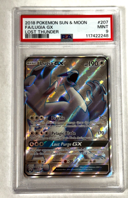 Lugia Full Art PSA 9 MINT 2018 Pokemon Sun & Moon Lost Thunder #207/214 - Image 1