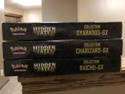 Pokemon Hidden Fates Charizard Gyarados Raichu GX Collection Box Lot New Sealed - Image 2