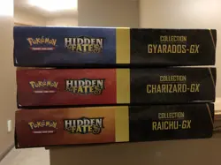 Pokemon Hidden Fates Charizard Gyarados Raichu GX Collection Box Lot New Sealed - Image 4