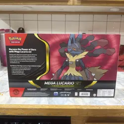 POKEMON TCG MEGA EVOLUTION MEGA LUCARIO EX FIGURE COLLECTION SEALED BOX - Image 2