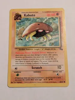Pokemon TCG Kabuto Unlimited Common Card # 50/62 (#2) - Image 1