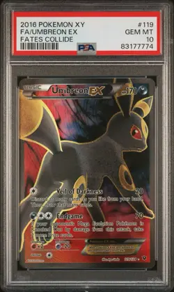 2016 Pokemon XY Fates Collide Umbreon EX 119/124 PSA 10 (Signature at Delivery) - Image 1