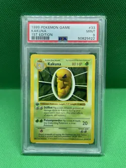 PSA 9 Pokemon Kakuna 1st Edition Base Set - Image 1
