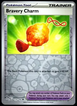 Pokemon TCG Bravery Charm 173/193 2023 Paldea Evolved Reverse Holo Uncommon - LP - Image 1