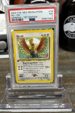 2002 Neo Revelation GERMAN 1st Edition Ho-oh Pokemon PSA 7 #18 - Image 1