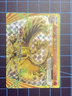 Pokemon TCG Ho-Oh Break XY154 Black Star Promo Card Moderate - Heavy Played - Image 1
