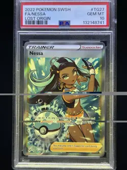 PSA 10 Nessa TG27/TG30 Lost Origin Holo Full Art Trainer Graded Pokemon Card - Image 1