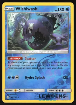 Wishiwashi - 62/236 - Reverse Holo Holo Rare - Cosmic Eclipse - Pokemon Card - Image 1