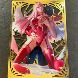 WES - Goddess Story Gold METAL Card - Serial Number #065/200! Zero Two 2 Anime - Image 1