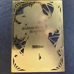 WES - Goddess Story Gold METAL Card - Serial Number #065/200! Zero Two 2 Anime - Image 5