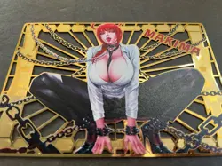 WES - Goddess Story Gold METAL Card - Serial Number #122/200! Makima Chainsaw - Image 3