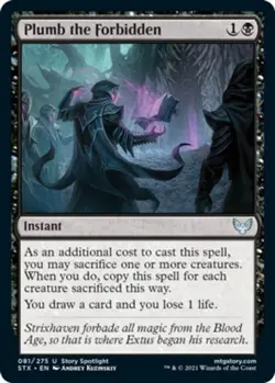 4 x Plumb the Forbidden - Strixhaven: School of Mages - NM-Mint - MTG - Image 1