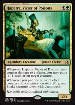 MTG Hapatra, Vizier of Poisons - Foil, Amonkhet, Heavily Played, English - Image 1