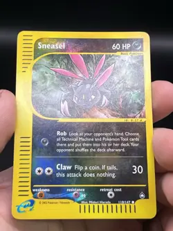 Sneasel 110/147 Aquapolis Reverse Holo Pokemon TCG E Reader WOTC LP - Image 3