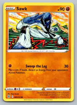 Pokemon TCG SWSH09: Brilliant Stars Sawk 081/172 - Image 1