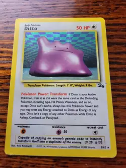 DITTO HOLO POKEMON CARD FOSSIL SET 3/62 - PL* - Image 1