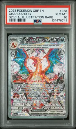2023 POKEMON OBF EN-OBSIDIAN FLAMES #223 CHARIZARD EX PSA 10 - Image 1