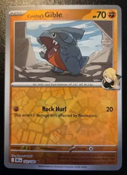 Cynthia's Gible 102/182 Reverse Holo Common Destined Rivals Pokemon TCG - Image 1