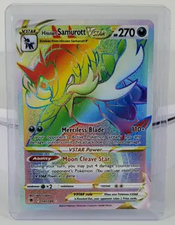 Pokemon TCG Hisuian Samurott VSTAR 197/189 Astral Radiance Rainbow Card - Image 1