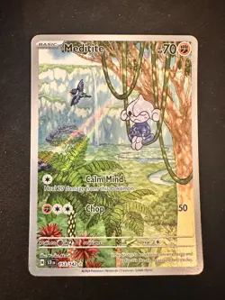 Pokemon Meditite - 153/142 Stellar Crown Holo Illustration Rare NM-M - Image 1