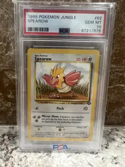 1999 POKEMON JUNGLE #62 SPEAROW PSA 10 - Image 1