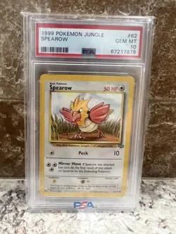 1999 POKEMON JUNGLE #62 SPEAROW PSA 10 - Image 2