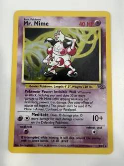 Pokemon TCG Mr. Mime Jungle 6/64 Holo Unlimited Holo Rare - Image 1