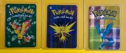 ARTICUNO MOLTRES ZAPDOS Pokemon Pocket Monsters Vending Prism Sticker LP Holo - Image 1