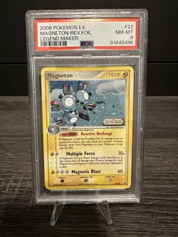 Pokemon TCG Magneton EX Legend Maker 22/92 Reverse Holo Rare PSA 8 - Image 1