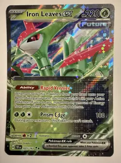 IRON LEAVES EX 025/162 TEMPORAL FORCES POKEMON (DOUBLE RARE, NM) - Image 1