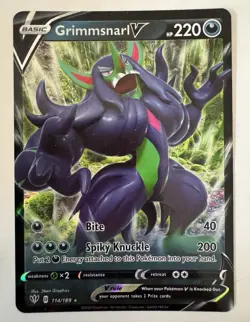 x1 Grimmsnarl V - 114/189 - Ultra Rare Pokemon SS03 Darkness Ablaze M/NM - Image 1