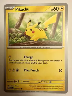 Pikachu - 025/165 - Pokemon TCG Scarlet & Violet 151 (2023) - Near Mint (NM) - Image 1