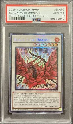 2024 PSA 10 YUGIOH RA03 COLLECTORS RARE BLACK ROSE DRAGON 🥀 - Image 1