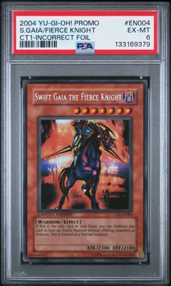 2004 YU-GI-OH! PROMO #EN004 SWIFT GAIA THE FIERCE KNIGHT PSA 6 - Image 1