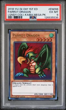 2018 YU-GI-OH! LEGEND COLL KAIBA MEGA PACK 1ST ED #EN096 PARROT DRAGON PSA 6 - Image 1